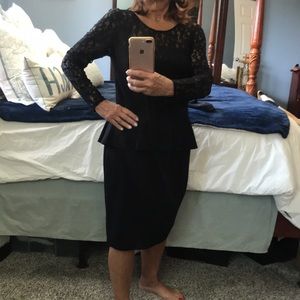 Thalia Sodi black long sleeve peplum dress - M